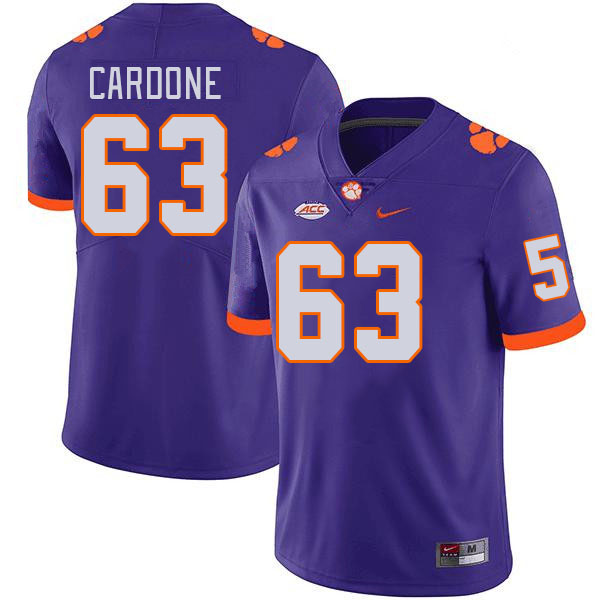 Men #63 Dominic Cardone Clemson Tigers College Football Jerseys Stitched-Purple